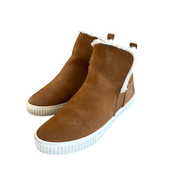 TIMBERLAND Skyla Bay Women Size 8/EU 39 Brown Nubuck Leather Pull-On Ankle Boot - Picture 1 of 10